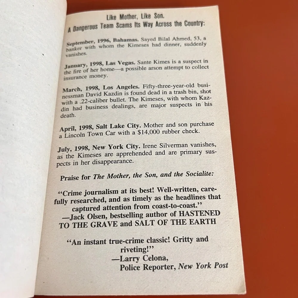 The Mother, the Son, and the Socialite Adrian Havill True Crime Paperback 1999
